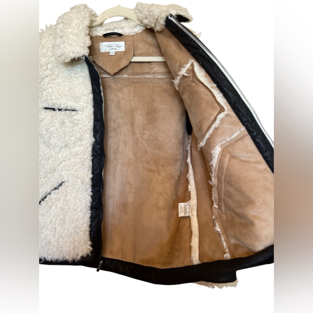 Tasha Polizzi Cream and Black Bomber Jacket - Picture 7 of 7